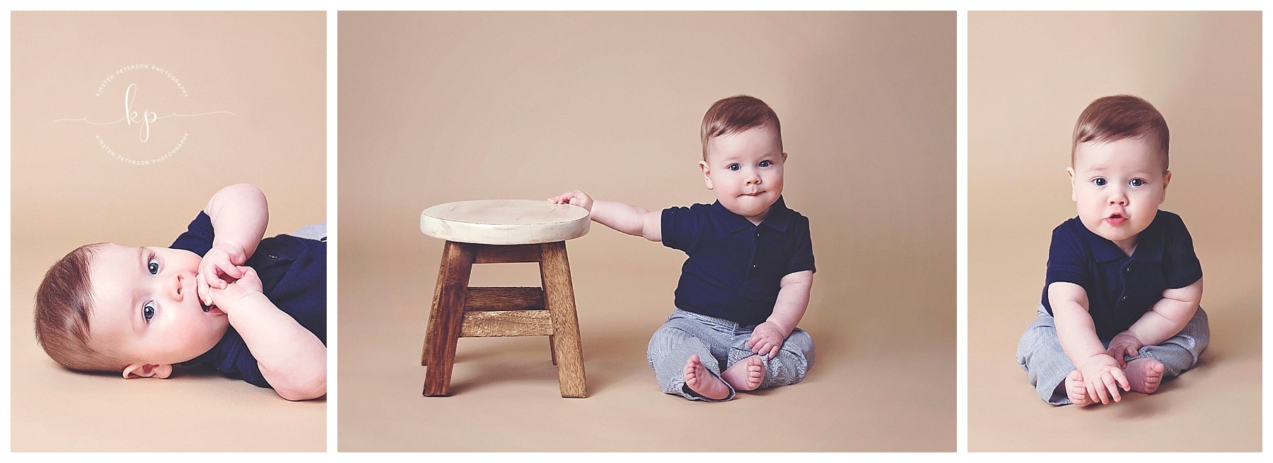 6 month old little boy in studio session in green bay de pere wisconsin