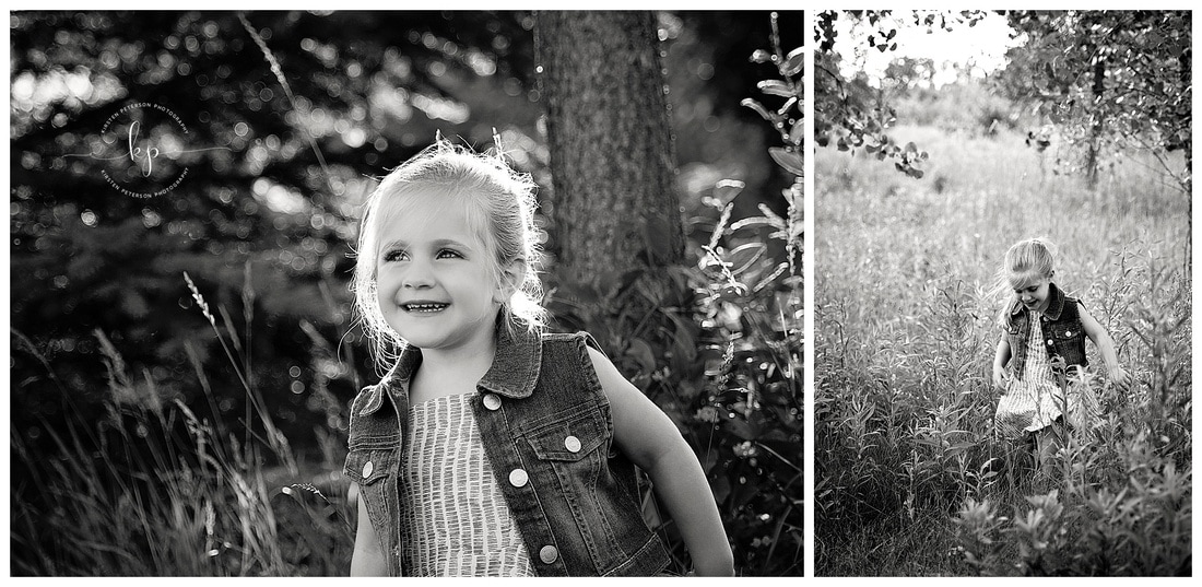 adorable 3 year old little girl photography session in green park setting in summer