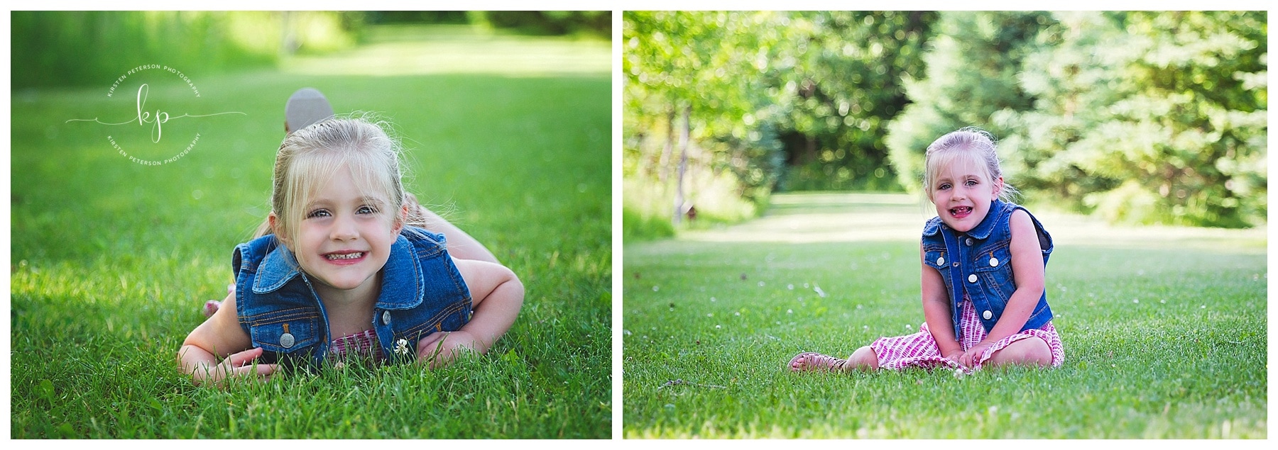 3 year old little girl photography session in green park setting in summer in de pere wisconsin