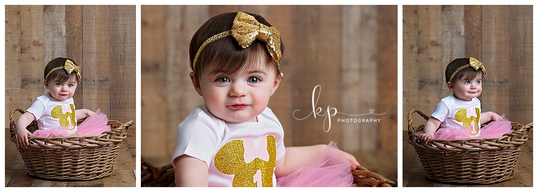 1 year old girl portrait milestone session
