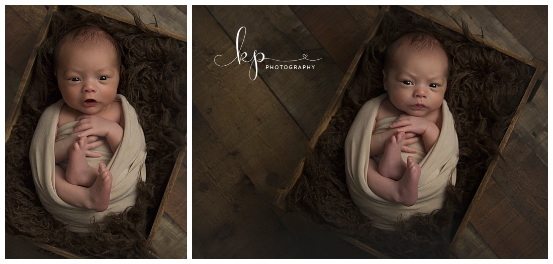Newborn boy, newborn eyes open, newborn posing, newborn photography